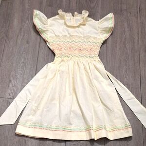 Princess Anne Hand Smocked Dress Vintage  Girls size 10